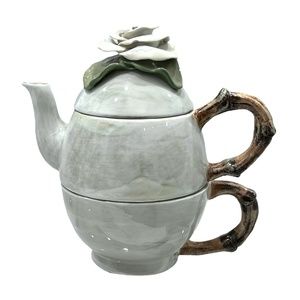 STUDIO B CERAMIC 3 PIECE CERAMIC STACKING TEAPOT